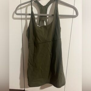 Lululemon Olive Green Workout Tank Top, Size 10
